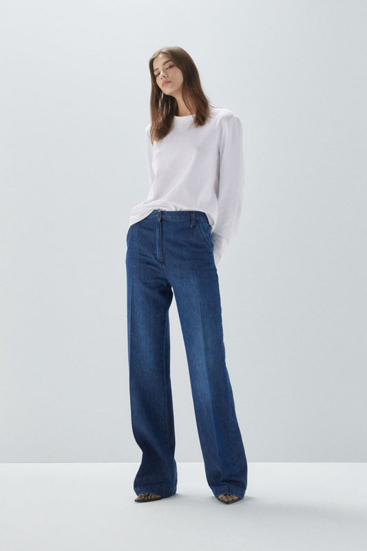 Jeans flare con piega stirata Please