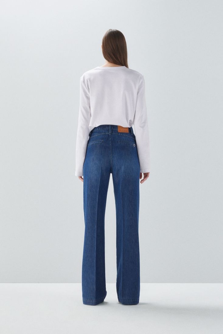 Jeans flare con piega stirata Please