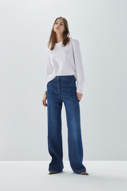 Jeans flare con piega stirata Please