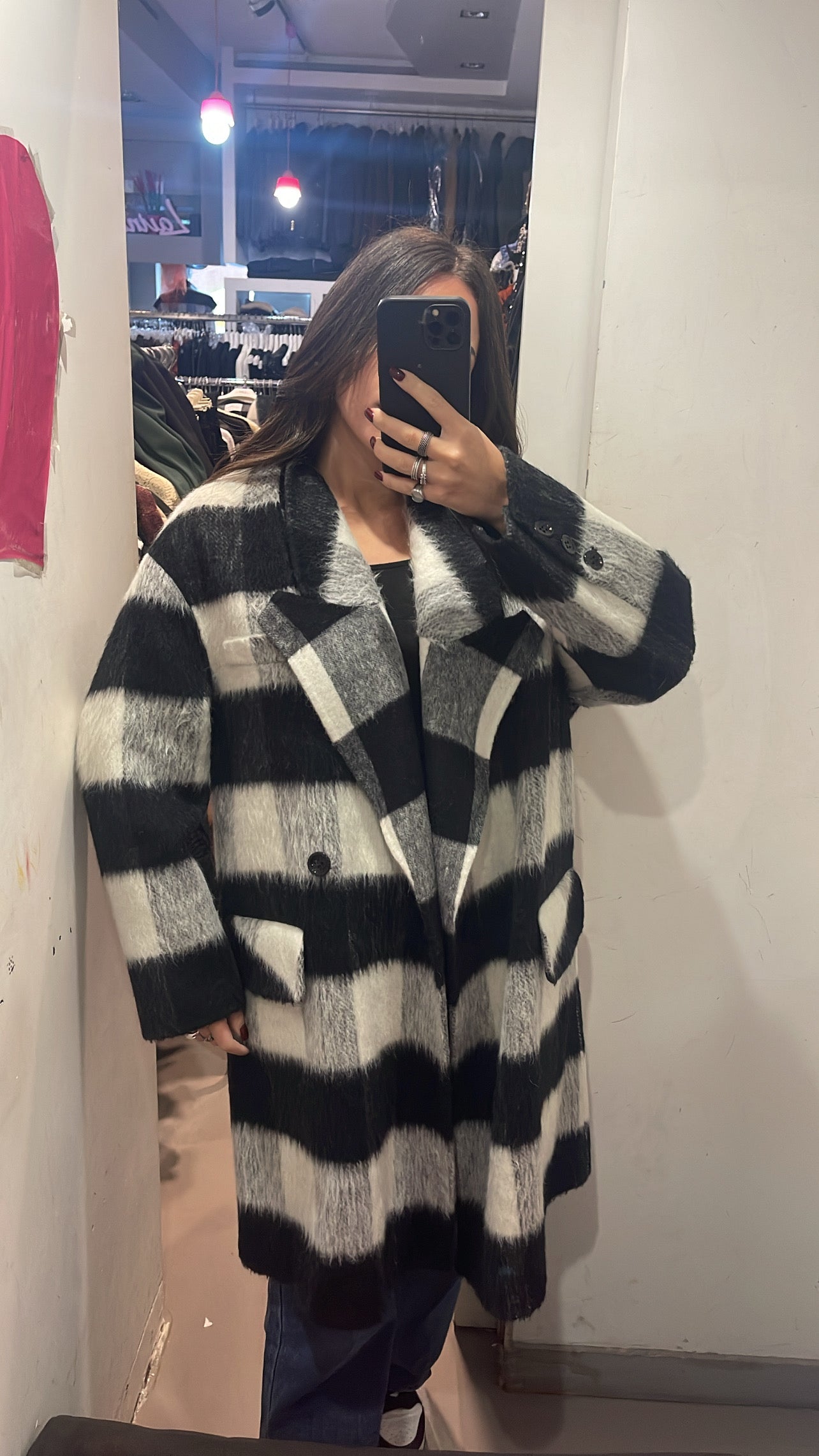 Cappotto midi check SoAllure