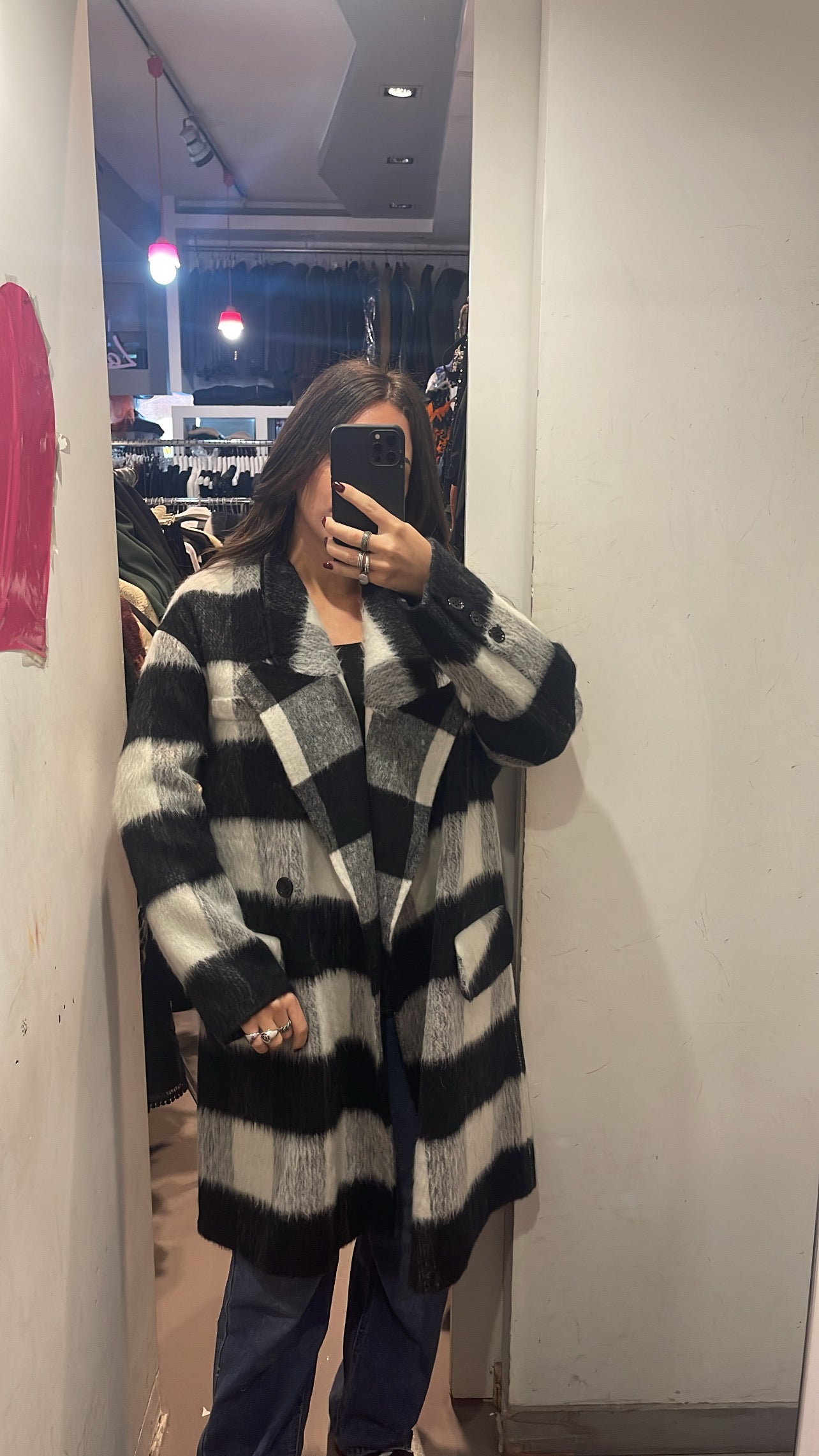 Cappotto midi check SoAllure